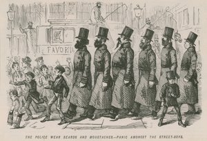 The Police Wear Beards and Moustaches by English School