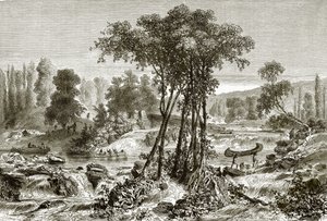 The Portage on the White Mud River by English School
