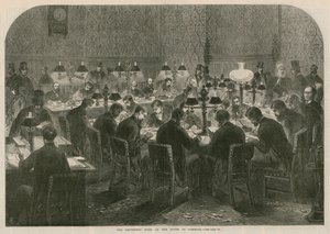 The reporters room at the House of Commons by English School
