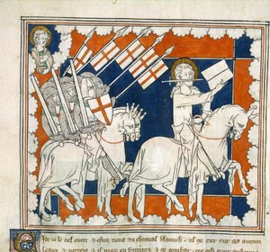 The rider on a white horse, beginning 14th century (miniature) by English School