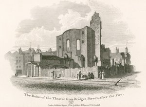 The ruins of the Royal Theatre, Drury Lane, from Bridges Street by English School