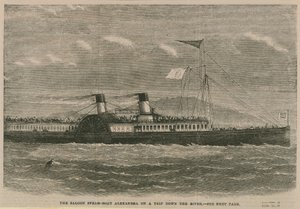 The Saloon Steamboat Alexandra on a Trip Down the River by English School