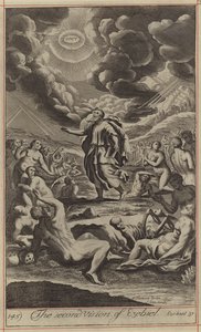 The second Vision of Ezekiel (engraving) by English School