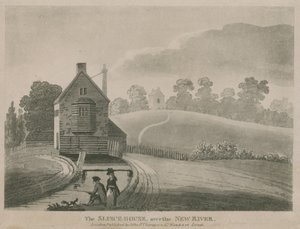 The sluice house over the New River by English School