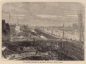 The southern Embankment of the Thames; site for St. Thomas