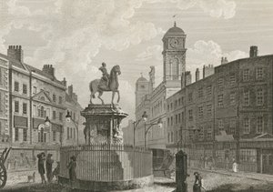 The statue of Charles I on horseback by English School