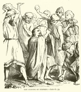 The stoning of Stephen, Acts, vii, 59 by English School