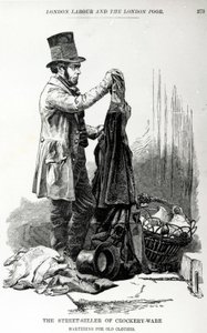 The Street-Seller of Crockery-Ware Bartering for Old Clothes, c.1840