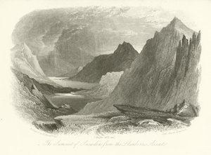 The Summit of Snowdon from the Llanberis Ascent, Wales by English School