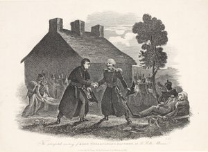 The Unexpected Meeting of Lord Wellington and Blucher at La Belle Alliance, 1811 by English School