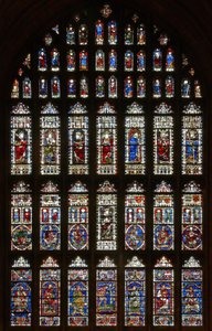 The west window with genealogical figures from the twelfth and thirteenth centuries and kings from the fifteenth century