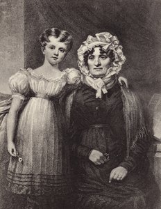 The widow and granddaughter of Robert Burns by English School