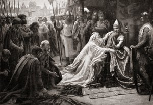 Queen Philippa of Hainault Intercedes for the Burghers of Calais by English School