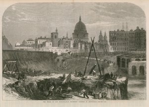 The Works of the Metropolitan Extension Railway in Smithfield by English School