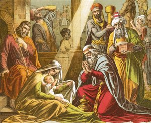 The worship of the wise men out of the east by English School