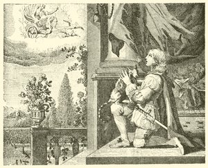 The young man and his cat by English School