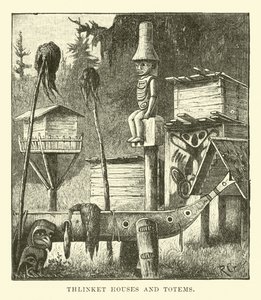 Thlinket Houses and Totems by English School