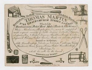 Thomas Martin, Trade Card by English School