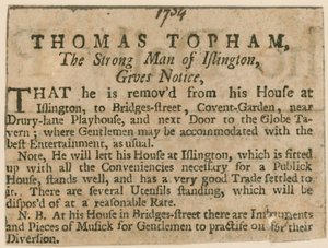 Thomas Topham, the strong man of Islington by English School