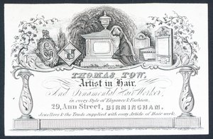 Thomas Tow, Artist in Hair, Trade Card