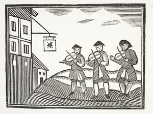 Three Fidlers in Thames Street, who played up a bride-groom in the Morning, who gave them nothing to drink (illustration)