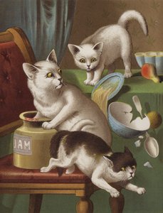 Three Kitten Thieves by English School