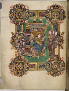 Three Maries at the Sepulchre, from The Benedictional of St Æthelwold, c.963-984 by English School