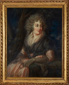 Three Quarter Length Portrait of a Lady in Eighteenth Century Dress