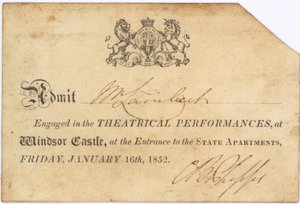 Ticket for a Theatrical Performance by English School