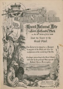 Ticket for the Spanish Society of London Grand National Fete in Lord Holland
