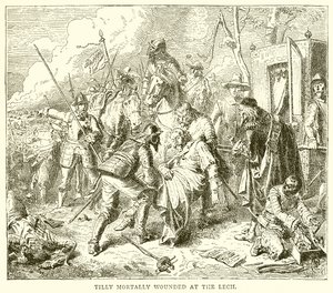 Tilly Mortally Wounded at the Lech by English School