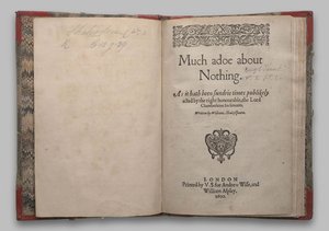 Title Page of Much Ado About Nothing by English School