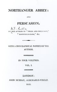 Title page to Northanger Abbey and Persuasion by Jane Austen, first edition, 1818