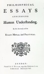 Titlepage of Philosophical Essays Concerning Human Understanding by David Hume, 1748 by English School