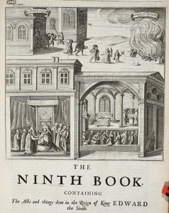 Titlepage to the ninth book, illustration from Acts and Monuments by John Foxe, ninth edition, published 1684