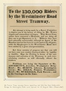 To the 130,000 Riders by the Westminster Road Street Tramway by English School