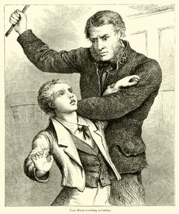 Tom Hunt receiving a Caning by English School