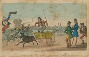 Tom and Bob among the coster mongers at a donkey cart race by English School