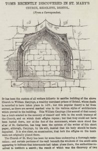 Tomb recently discovered in St Mary