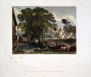 Tooting Church (engraving by J D Harding & G Cooke) by English School