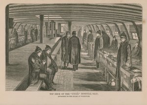 Top deck of the Unite hospital ship by English School