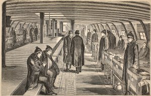 Top deck of the Unite hospital ship, attached to the hulks at Woolwich, illustration from The Criminal Prisons of London and Scenes from Prison Life by Henry Mayhew and John Binny, pub. 1862 by English School