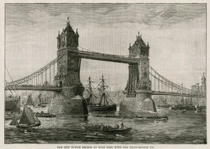 Tower Bridge at High Tide, with the Drawbridge Up by English School