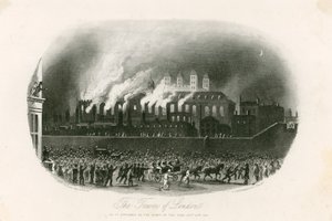 Tower of London Fire, 1841 by English School
