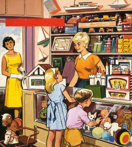 Toy shop assistant by English School