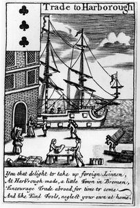 Trade at Harborough, English playing card by English School