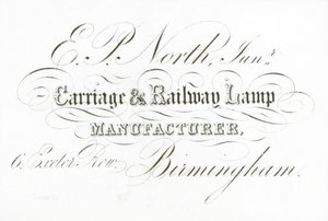 Trade card, E P North by English School