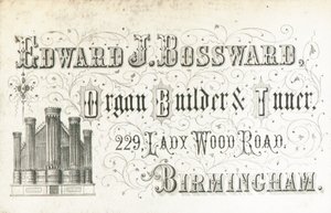 Trade card, Edward J Bossward by English School