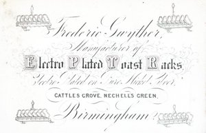 Trade card, Frederic Gwyther by English School