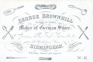 Trade card, George Brownhill by English School